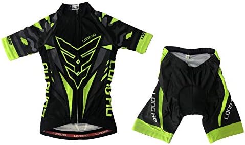 LONG AO Children Cycling Jersey Short Sleeve (Fluorescent Green, 10XS)