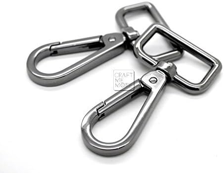 2PCS 1 Inch Push Gate Snap Hooks Metal Swivel Lobster Claw Clasp Purse Hardware SC21 (Gunmetal)
