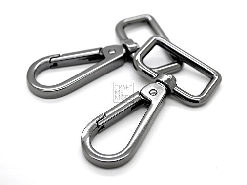 2PCS 1 Inch Push Gate Snap Hooks Metal Swivel Lobster Claw Clasp Purse Hardware SC21 (Gunmetal)