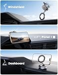 EOIWUY Vacuum Magnetic Phone Holders for Your Car, Upgraded Nano Gel Suction Cup Car Phone Holder, 360° Adjustable Car Phone Mount for MagSafe, Foldable Phone Mount for Car for iPhone & Android