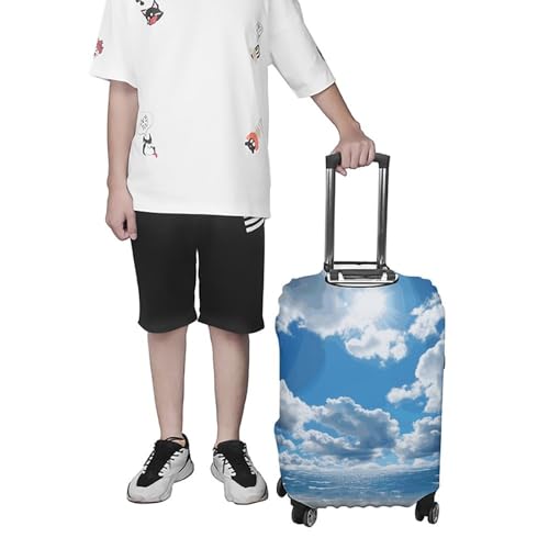 Housse de valise anti-rayures blanche nuage pour protéger les grands bagages - 7