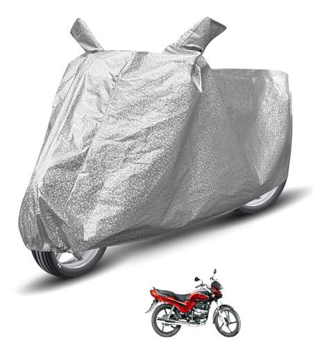 Image of Auto Hub Waterproof Bike Cover Compatible with Hero Passion Plus Dustproof, UV Protection Two Wheeler Bike Passion Plus Cover - Metallic Silver