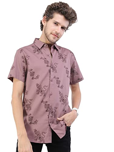Image of KETCH Men Slim Fit Printed Half Sleeve Shirt