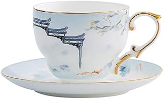 wantanshopping Service à Café Style Chinois en céramique Tasse de café Set Accueil Creative Phnom Penh Coffee Cup New Chinois en Porcelaine Moderne après-midi Tasse de thé et Soucoupe Tasses à café