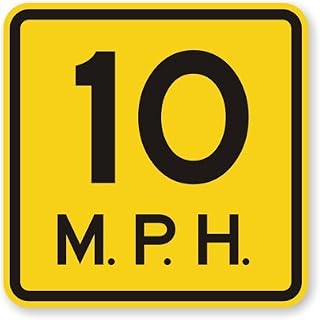 Advisory Speed: 10 MPH Sign - Square Metal Tin Sign - 12x12 Inch Safety and Warning Notice for Residential, Commercial, and Industrial Use