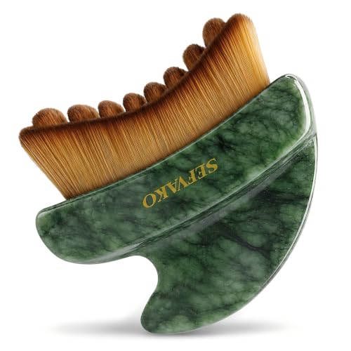 Lymphatic Contour Face Brush with Jade Gua Sha Edge