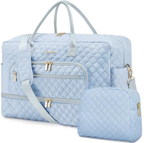 Travel Duffle Bag Weekender for Women - Carry-On Overnight Bag Personal Item Bag with Shoe Compartment & Wet Pocket Large Weekend Tote Bags with Toiletry Bag Hospital Bags for Labor and Delivery