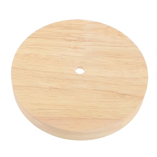 Housoutil Base De Lampe De Table En Bois Massif Ronde 15Cm Avec Socle Stable Compatible E27 E14 Pour Lampe De Bureau Et Décoration Intérieure Diy