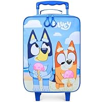 Bluey Suitcase Kids Foldable Trolley Bag Wheels Cabin Suitcase Hand Luggage Extendable Handle Travel Essentials 46x30x14cm 15L S (L46cm x W30cm - 15L, Blue)