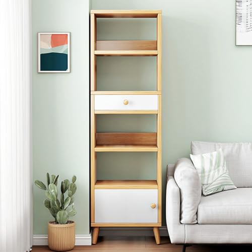 2 Tier Bookcase with Cabinet Doors, Modern Bookshelves Display Rack, Storage Rack Display Rack Storage Cabinet for Home, Office, Living Room - Image 3