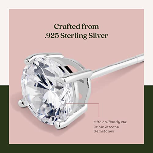 Kezef Sterling Silver Stud Earrings for Women & Men | 7mm Cubic Zirconia Earrings Studs 4-Prong Setting - 14K Yellow Gold Premium CZ S925 Hypoallergenic by KEZEF - Image 3