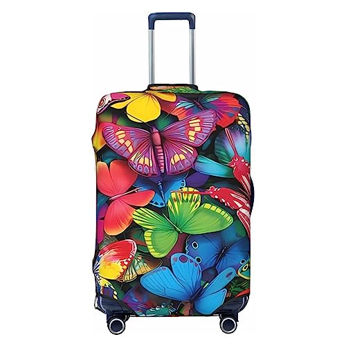 Housse de valise zippée DEHIWI motif papillon coloré protection bagage L