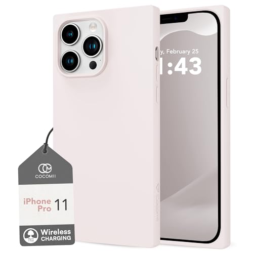 Coque carrée silicone iPhone 11 Pro fine souple gel TPU antichoc blanc antique