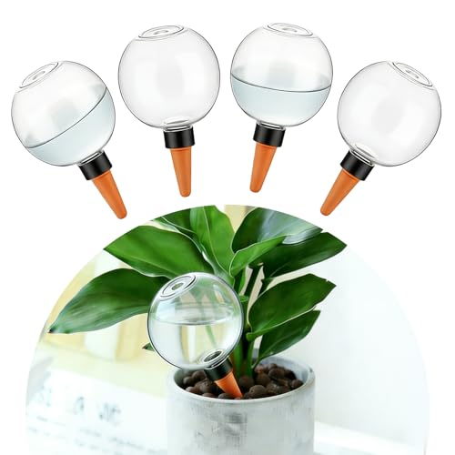 MENGBEI Lot de 4 Boules D'Irrigation pour Plant, Distributeur Eau Plante, Arrosage Automatique Plante Intérieur, pour Jardins, Maisons, Espaces Intérieurs et...