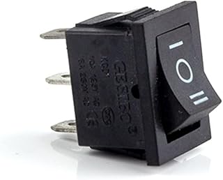 RaeGan Interruptor basculante 5 Piezas KCD1 Interruptor basculante Botón pulsador Mini Interruptor 6A-10A 250V KCD1-101 2Pin 3Pin Snap-in on/Off 21 * 15MM Negro Rojo Blanco (Color : Black-3d3p)
