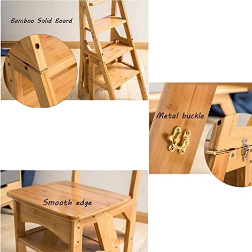 Taburete de escalada interior portátil ligero DASHADAO y escalera de tijera doble de madera 7