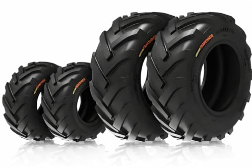 HORSESHOE 4 Super Lug 2 Front 18x8.50-10 6Ply Plus 2 Rear 26X12.00-12 10Ply | Mower Riding Ditch Witch Trencher AG Farm Tractor Tubeless Tires | 18X8.5-10 & 26X12-12