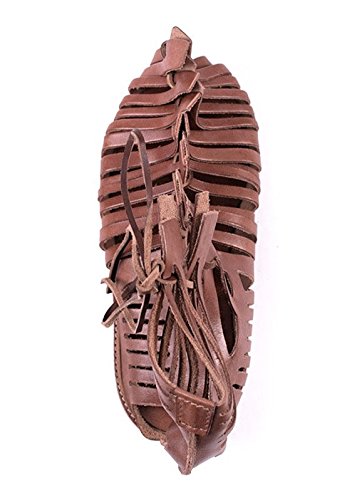 Image of AnNafi Mens Gladiator Leather Sandal | Roman Centurian Brown Caligae|Medieval Greek Soldier Sandles| Ancient Costume footwear