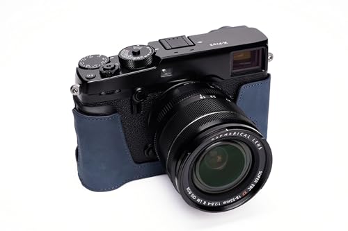 Étui en cuir bleu Fujifilm X-Pro2 pour la photographie de rue et voyage