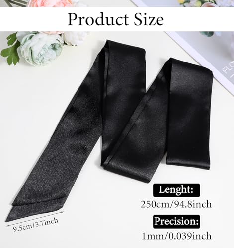 Black Sash Belt for Women, Women’s Satin Dress Belt, Perfect for Special Occasions Bridal Wedding - 4 Inches Wide, Timeless Stylish Accessory2