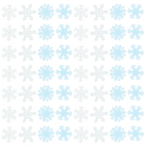 Abaodam 200 adhesivos luminosos copos de nieve azul y blanco