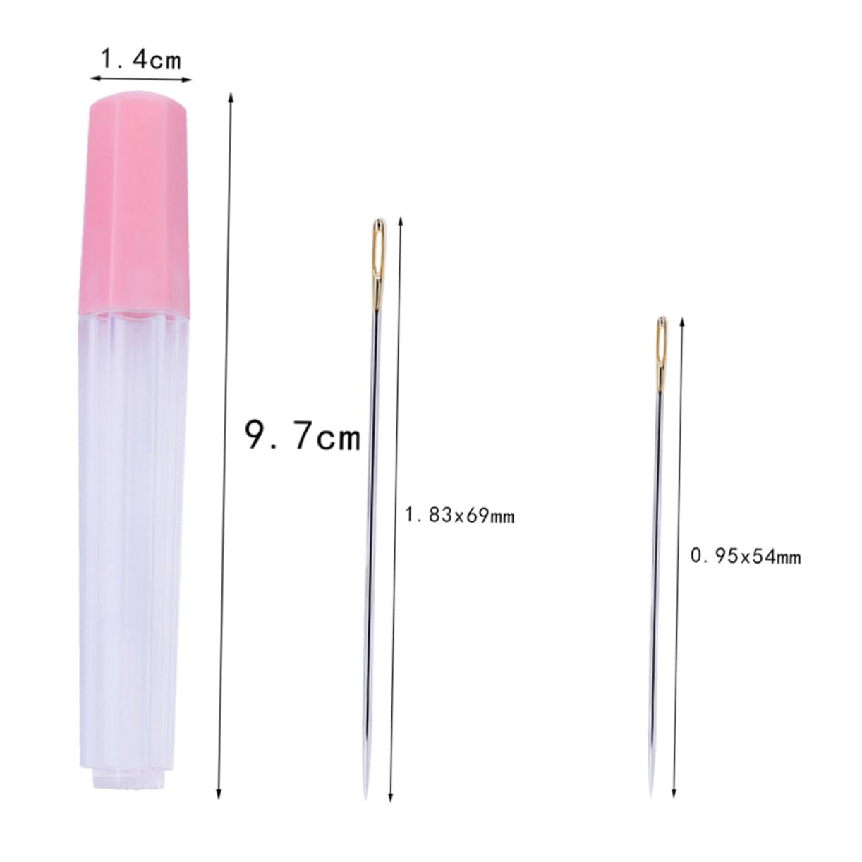 HAPINARY Stainless Steel Large Eye Needles Set 20 Pcs for Sewing Crocheting Knitting and Decorative Stitching