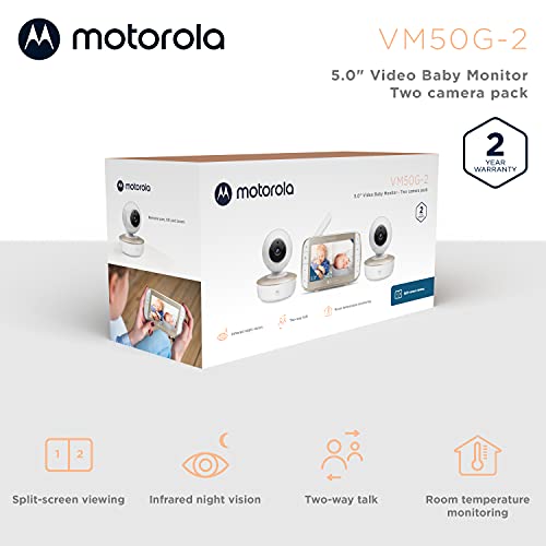 Motorola VM50G HD Wireless 2Camera & 5″ Screen 1000ft Range Video
