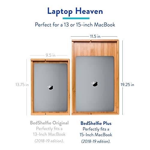 Bedshelfie Plus Wood The Original Bedside Shelf For Bed Bunk Bed Shelf For Top Bunk College Dorm Room Essentials Dorm Bed Shelf Bed Side Table Tray Shelfie Clip On Caddy Nightstand (Plus, Natural) #TOP3