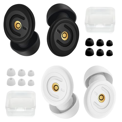 2 Paia Tappi Orecchie Per Dormire,50 Db Regolabile Tappi Per Dormire,Silicone Riutilizzabile,3 Misure, Con 12 Tappi Auricolari E Custodia,Adatto Per L