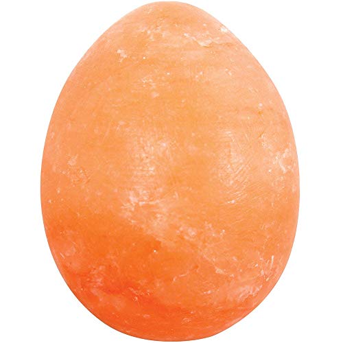Pure Himalayan Salt Works Egg Massage Stone, Pink Crystal Hand-Carved Stone for Massage Therapy, Deodorant and Salt and Sugar Scrubs, 2.5” Round x 3.5” L