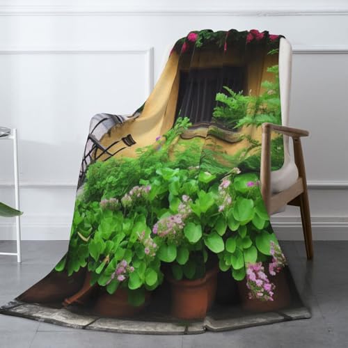 Couverture chaude pour canapé flanelle imprimé fleurs salon 127 x 178 cm - 4