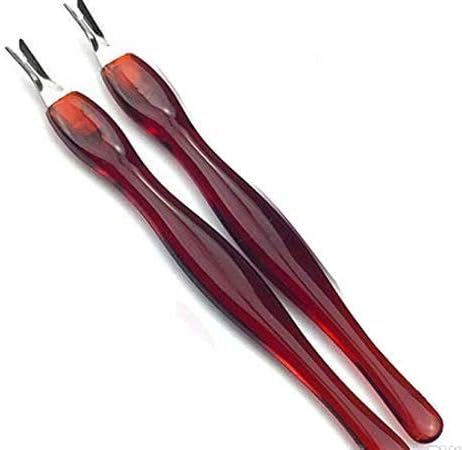 OJ Practical Nail Art Tools Pedicure Cuticle Trimmer Remover Pusher Dead Skin Removal Fork For Fingernail & Toenail Beauty Parlor & Saloon Practice - Pack of 2