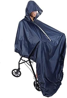 Wheelchair Raincoat Ultralight Hooded Raincoat Large Size Waterproof Wheelchair Cover Raincoat Blue