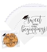 FYSUIMU 320Pcs Grad Graduation Cellophane Bag Sweet Endings to New Beginnings Self-Adhesive Treat...