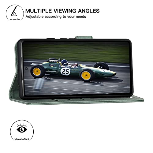 Eastcoo Flip Wallet Case For Google Pixel 7A, [Pu Leather+Tpu Bumper] [3 Card Slots] [Stand Function] [Magnetic Closure] Shockproof Protective Case Cover For Google Pixel 7A(2023), Green #TOP1