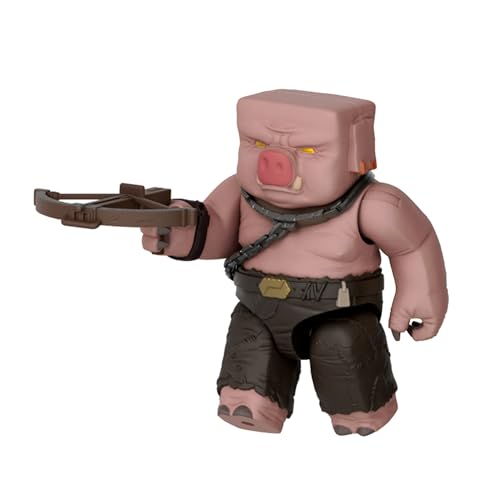 Mattel Minecraft Action Figure Set, Blast Attack Ghast with Lights, Sounds, Launcher & Projectile, Plus Piglin Warrior Inspired by the Movie, JFB69