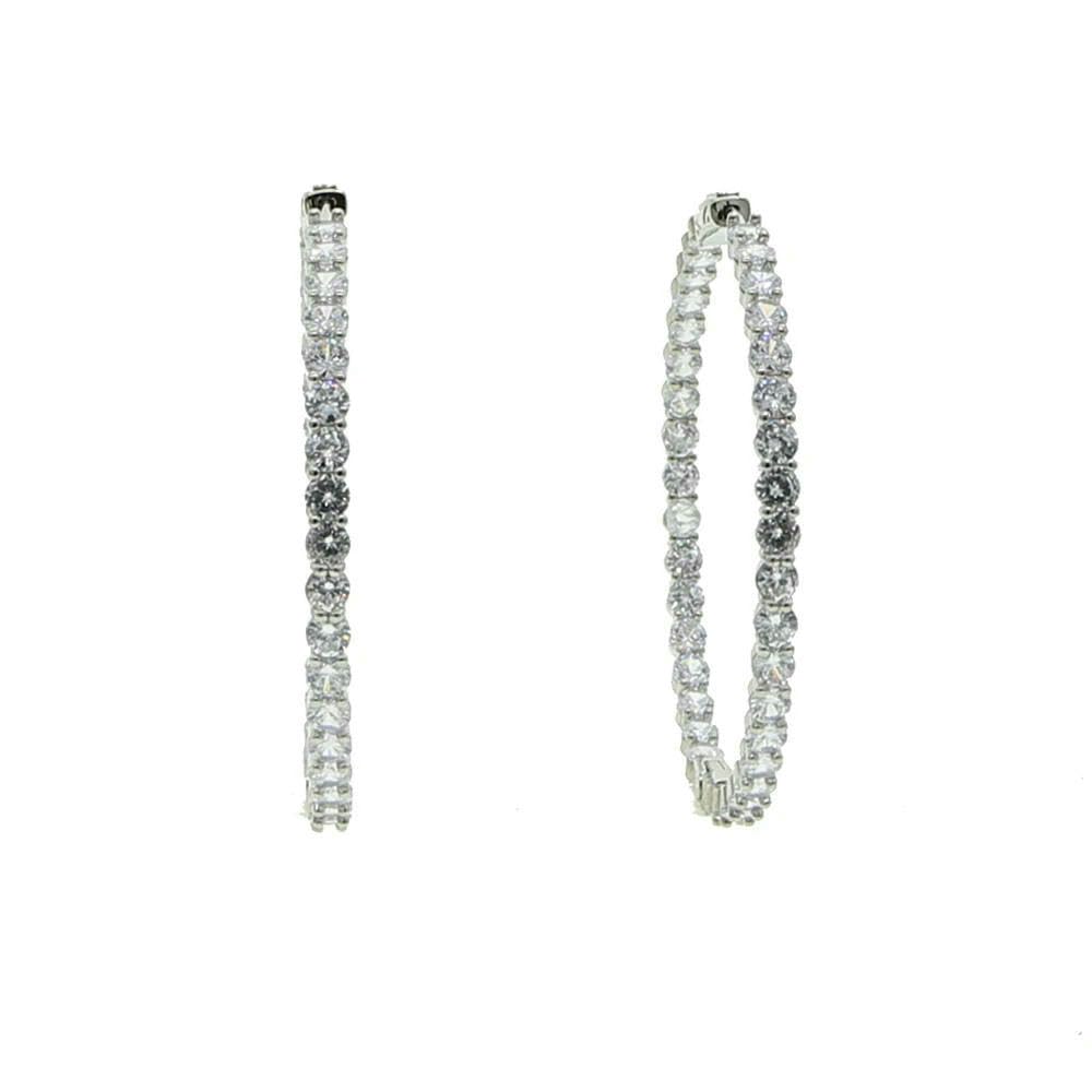 JCVBN - Pendientes de aro redondos de 5,5 cm, diseño de arco iris, joyería para mujer, aretes de hip hop grandes con diamantes de imitación