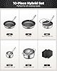 Pots and Pans Set Hybrid Stainless Steel, 10PC Nonstick Tri-Ply Cookware Set w/Frying pan, Dishwasher & Oven Safe, PFOA-Free, Metal Utensil Safe, Suitable for All Cooktops #1