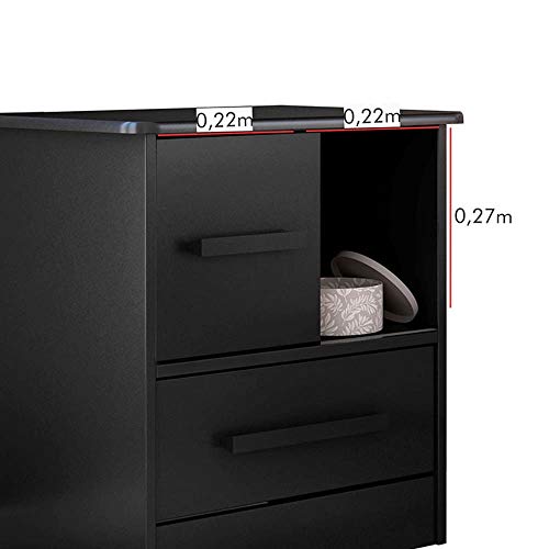 Mesa de cabeceira 1 Porta 1 Gaveta Stilo Preto - Albatroz