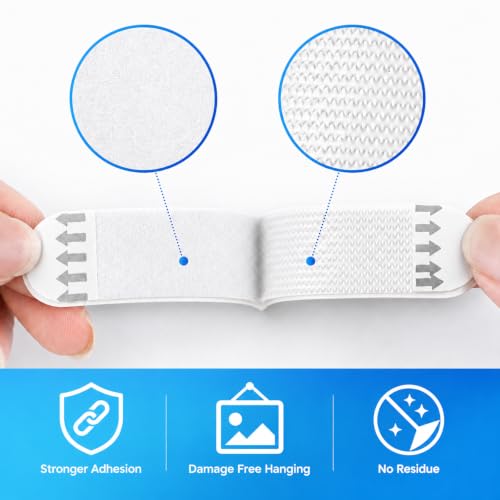 Miniatura 4 de Llpt Tiras Para Colgar Cuadros 12 Pares 24 Tiras Small 15 X 50 Mm Colgadores Sin Clavos Tiras Adhesivas De Pared Resistentes Y Resistentes A Los Daños Para Pósteres Sw15512 Blanco