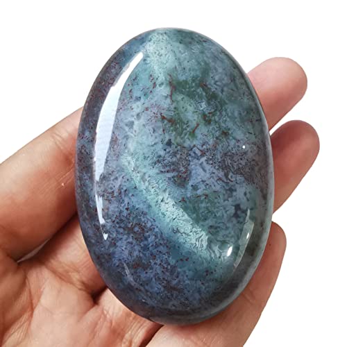 Loveliome Natural India Agate Oval Polished Worry Stones,...