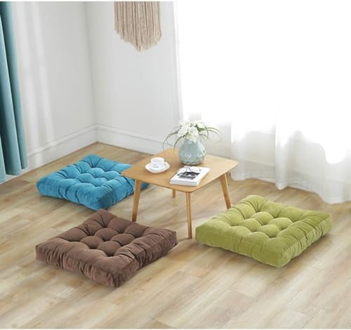 Image of Floor Pillow, Square Meditation Pillow for Seating on Floor Solid Thick Tufted Seat Cushion Meditation Cushion for Yoga Living Room Sofa Balcony Outdoor