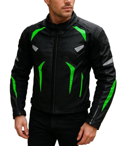 Men's Energy Protective Racing Motocross Armor Padded Motorcycle Riding Biker Leather Gear Jacket