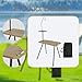 Aymzbd Portable Outdoor Folding Side Table PP Desktop Sturdy Versatile with Double Layer Light Stand Carbon Steel Legs, Brown