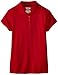 Nautica Big Girls' Uniform Short-Sleeve Polo Shirt, Red, S(7)