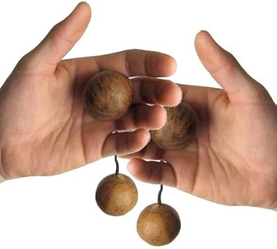 Africa Heartwood Project African Aslatua Kashaka Set 2 - Authentic Handcrafted Swawa Seed Pod Shakers, Large 2 Pods with 4 Rope, Traditional Polyrhythmic Percussion Instrument