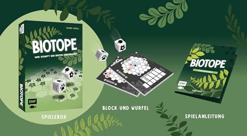 Edition Michael Fischer Würfelspiel: Biotope – Wer schafft den besten Lebensraum? Für 1-6 Personen von 8 bis 99 Jahren, White
