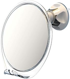 Luxo Shower Mirror, Shaving Mirror with a Razor Holder for Shower and Powerful Suction Cup - Shatterproof Shower Mirror fogless for Shaving, fogless Mirror for Shower and Tweezers (Clear)