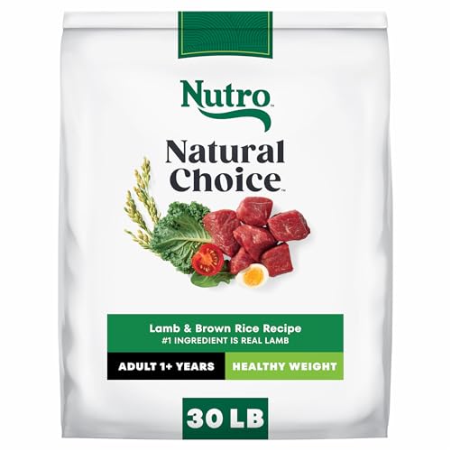 Nutro Natural Choice Dry Dog Food, Adult Healthy Weight Management Dog Food Dry Lamb and Brown Rice Recipe, 30 lbs.
