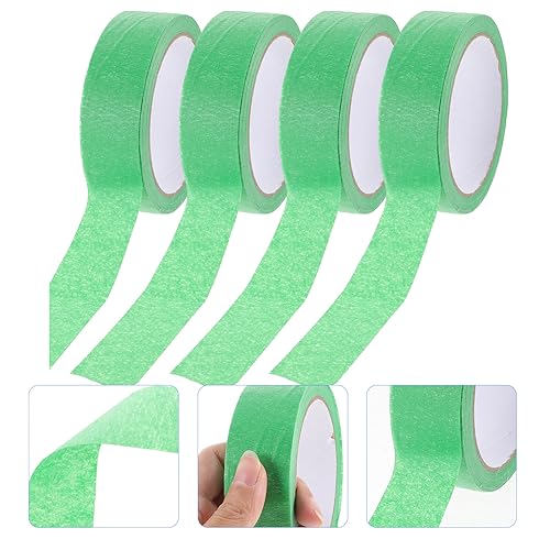 Image of Baluue Green Masking Tape 4 Rolls Paper Masking Tape for Painting DIY Crafts for Spraying Protection